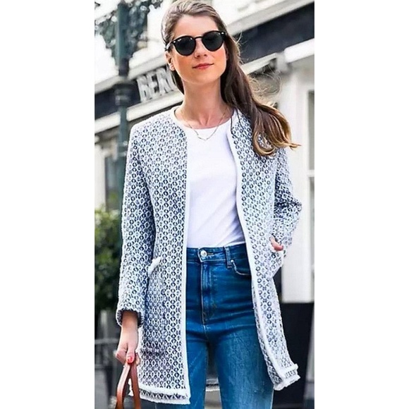 zara long printed coat